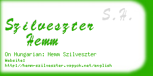 szilveszter hemm business card